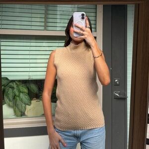Neiman Marcus Sleeveless Mock Neck Knit